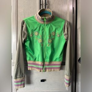 Nuvula green reversible bomber jacket satin